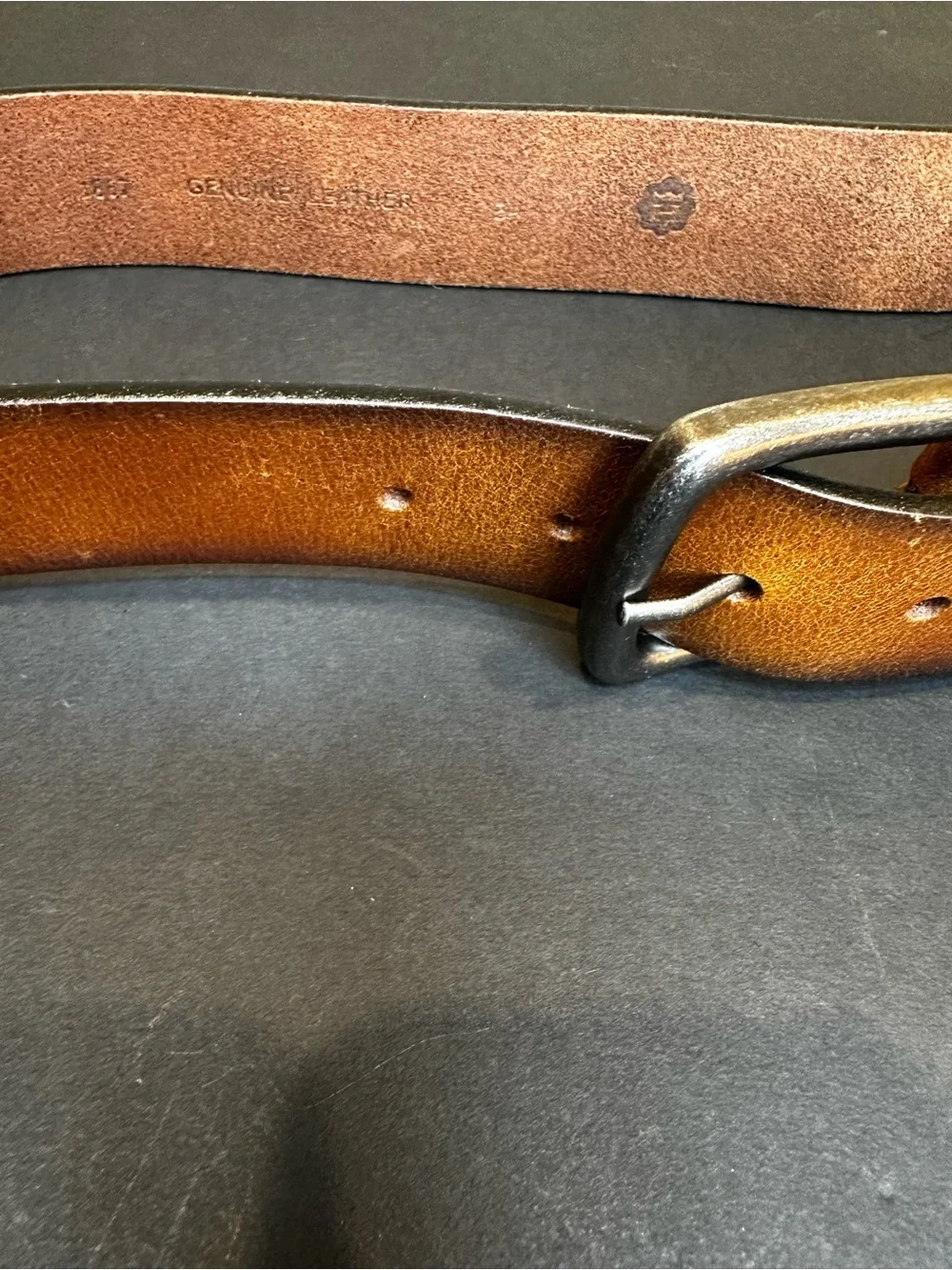 Flint and Tinder Huckberry Brown Leather Jean Belt Size 34